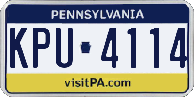 PA license plate KPU4114