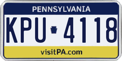 PA license plate KPU4118