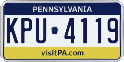 PA license plate KPU4119