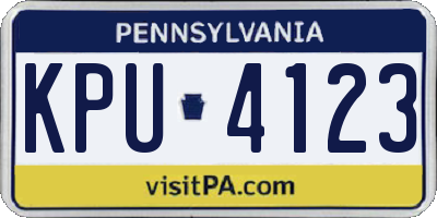 PA license plate KPU4123