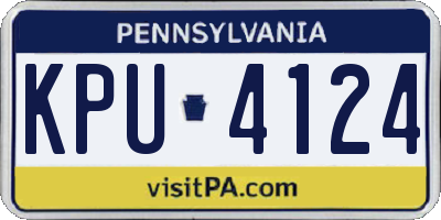 PA license plate KPU4124