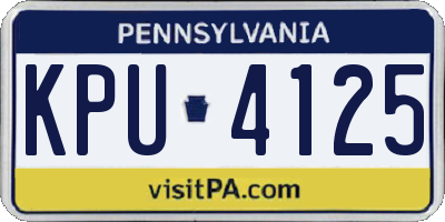 PA license plate KPU4125