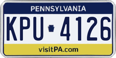 PA license plate KPU4126
