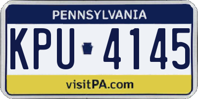 PA license plate KPU4145