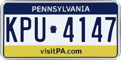 PA license plate KPU4147