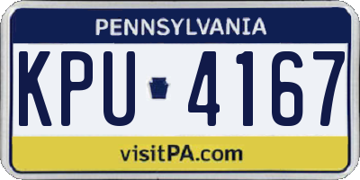 PA license plate KPU4167