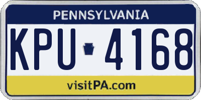 PA license plate KPU4168