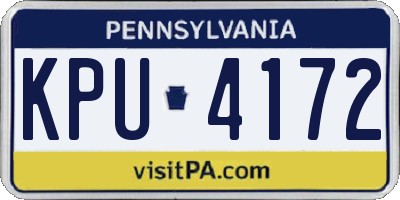 PA license plate KPU4172