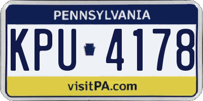 PA license plate KPU4178