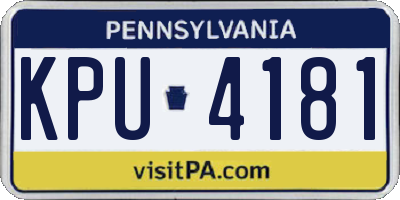 PA license plate KPU4181