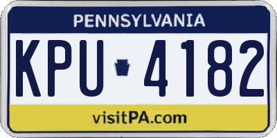 PA license plate KPU4182