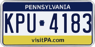 PA license plate KPU4183