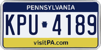 PA license plate KPU4189