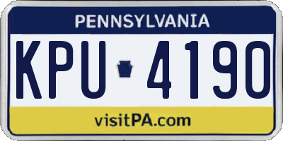 PA license plate KPU4190