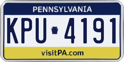 PA license plate KPU4191