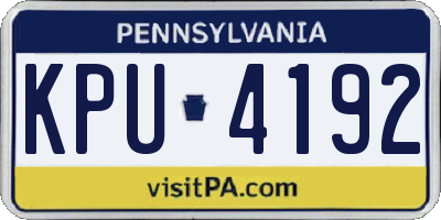 PA license plate KPU4192