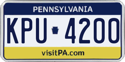 PA license plate KPU4200