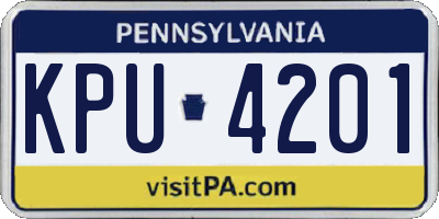 PA license plate KPU4201