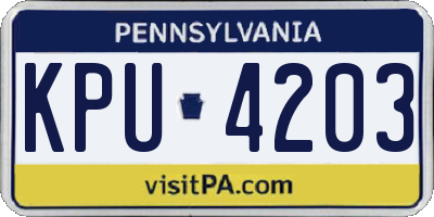 PA license plate KPU4203