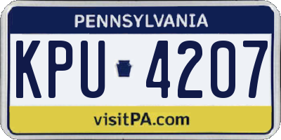 PA license plate KPU4207