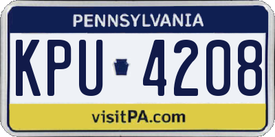 PA license plate KPU4208