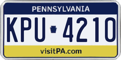 PA license plate KPU4210
