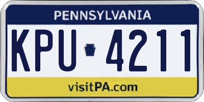 PA license plate KPU4211