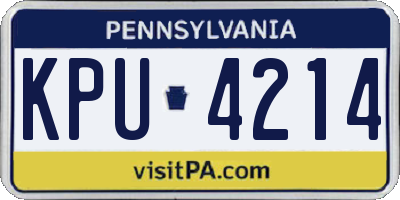 PA license plate KPU4214