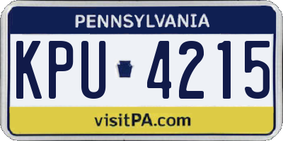 PA license plate KPU4215