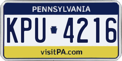 PA license plate KPU4216