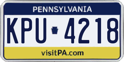 PA license plate KPU4218