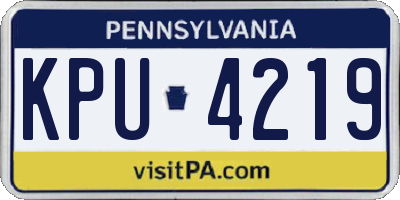 PA license plate KPU4219