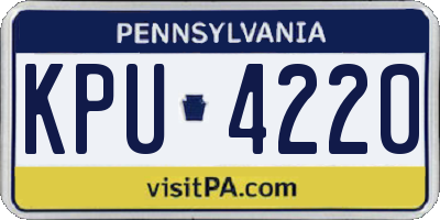 PA license plate KPU4220