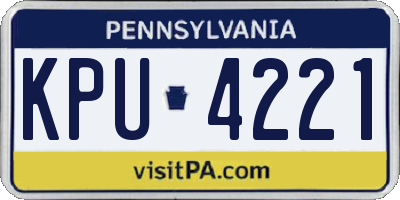 PA license plate KPU4221