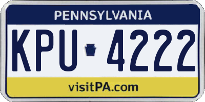 PA license plate KPU4222