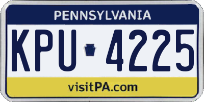 PA license plate KPU4225