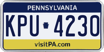 PA license plate KPU4230