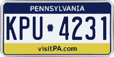 PA license plate KPU4231