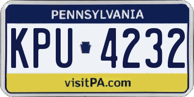 PA license plate KPU4232