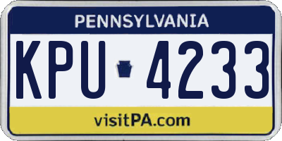 PA license plate KPU4233