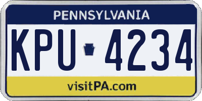 PA license plate KPU4234