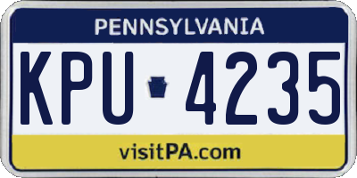 PA license plate KPU4235