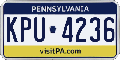 PA license plate KPU4236