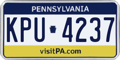 PA license plate KPU4237