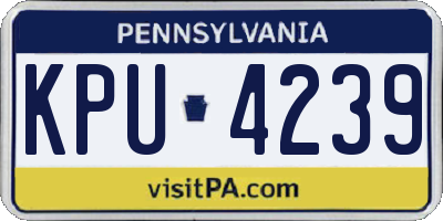PA license plate KPU4239
