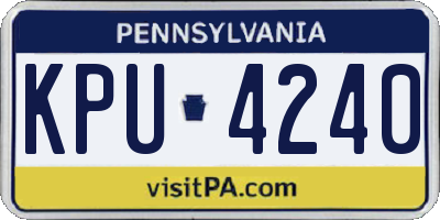 PA license plate KPU4240