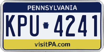 PA license plate KPU4241