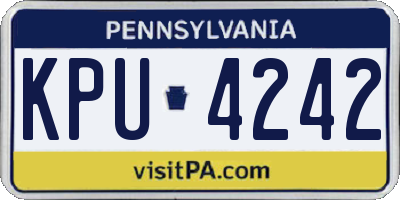 PA license plate KPU4242
