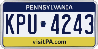 PA license plate KPU4243