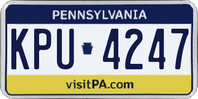 PA license plate KPU4247